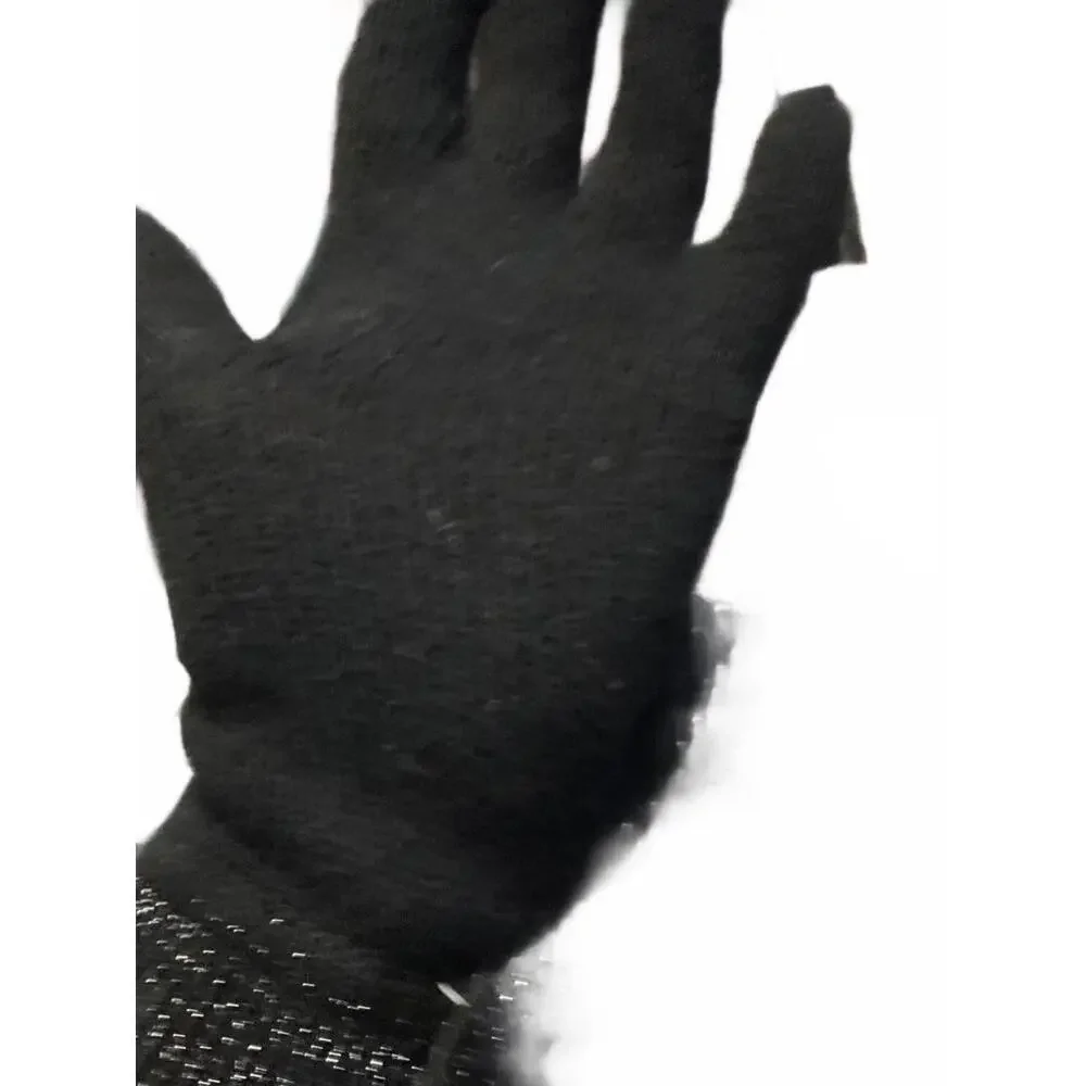 Never 2 Late Black Women's Gloves with Sparkly Ruffle Cuffs NWT